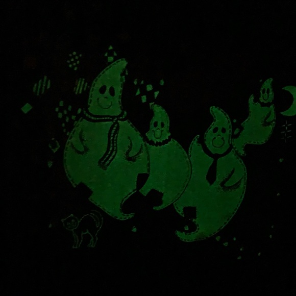 Vintage KWBL Halloween GITD Long Sleeve Womens Shirt One Size Ghosts Pumpkin Bat - Picture 2 of 9
